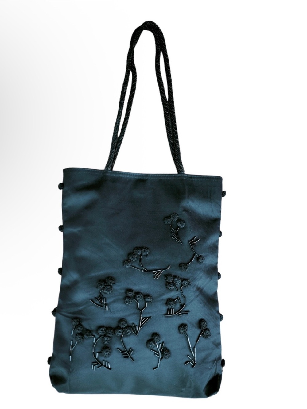 YOhji Yamamoto Y’saccs rare Black floralEmbellished Evening Pouch